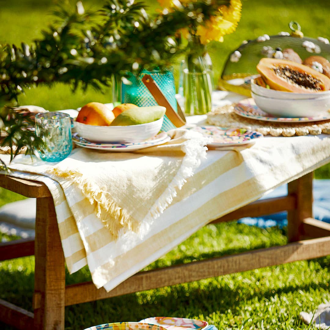 Cora Striped Napery - Butter Yellow