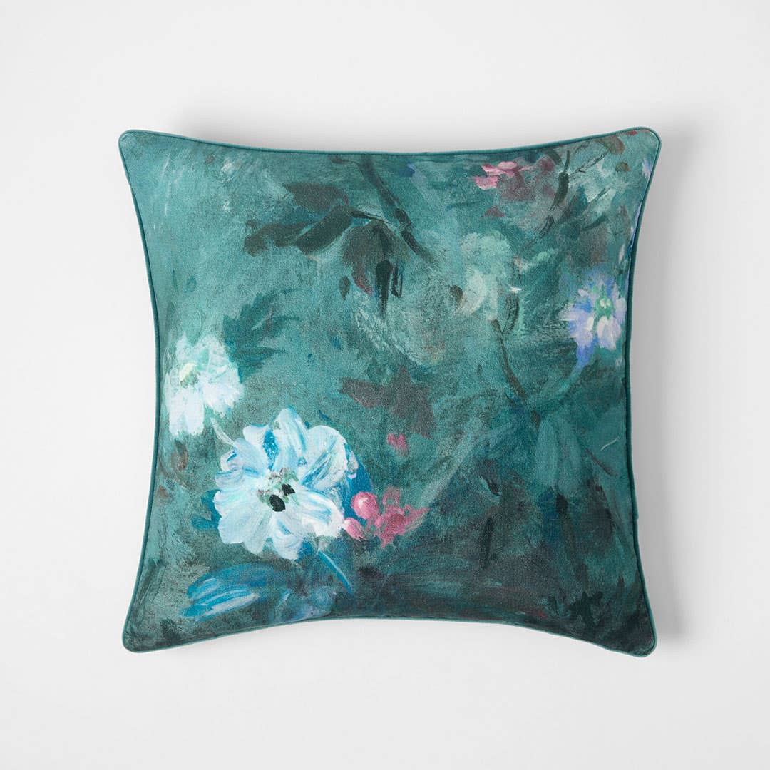 Floria Cushion - Teal Floral