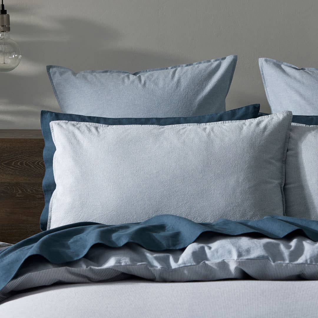 Hendry Quilt Cover - Smoke Blue