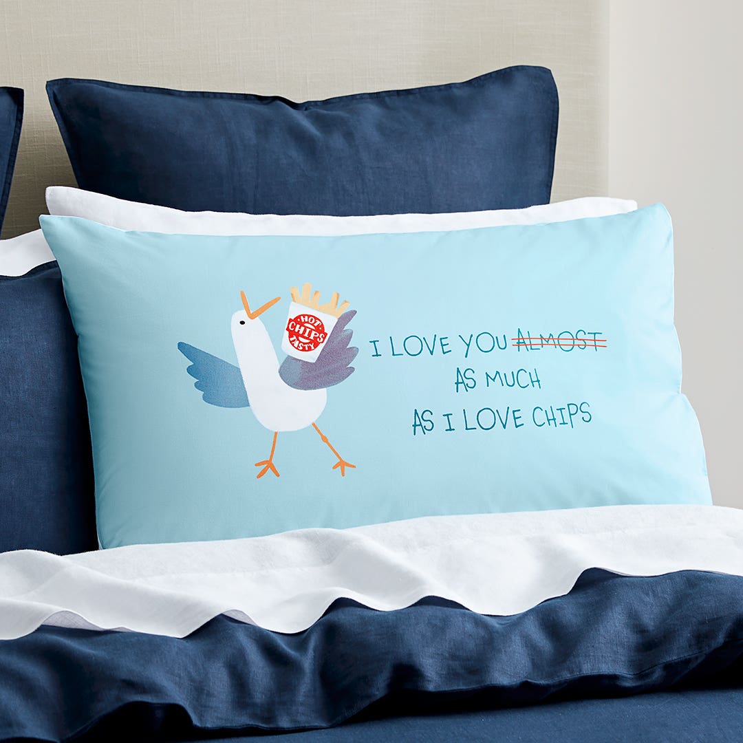 Gull Loves Chips Standard Pillowcase