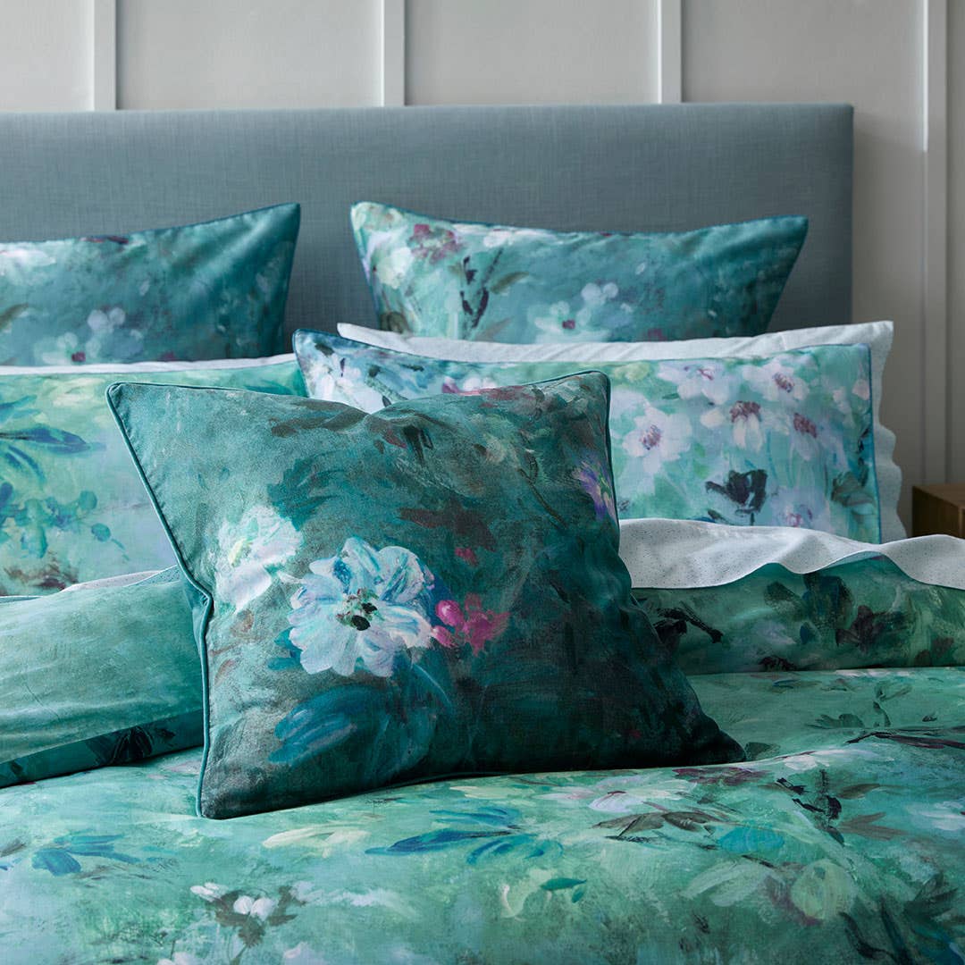 Floria Cushion - Teal Floral