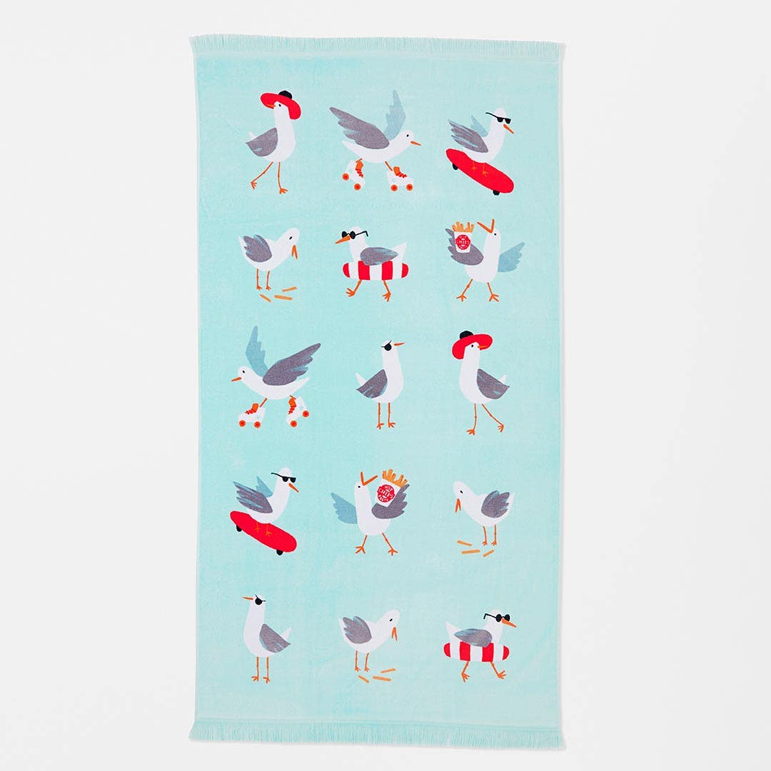 Summer Seagulls Beach Towel