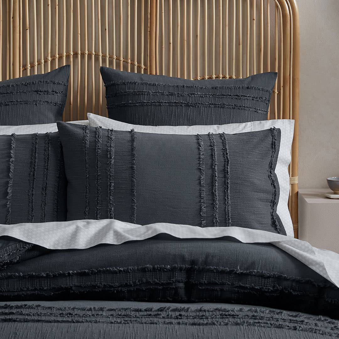 Dakota Quilt Cover - Charcoal