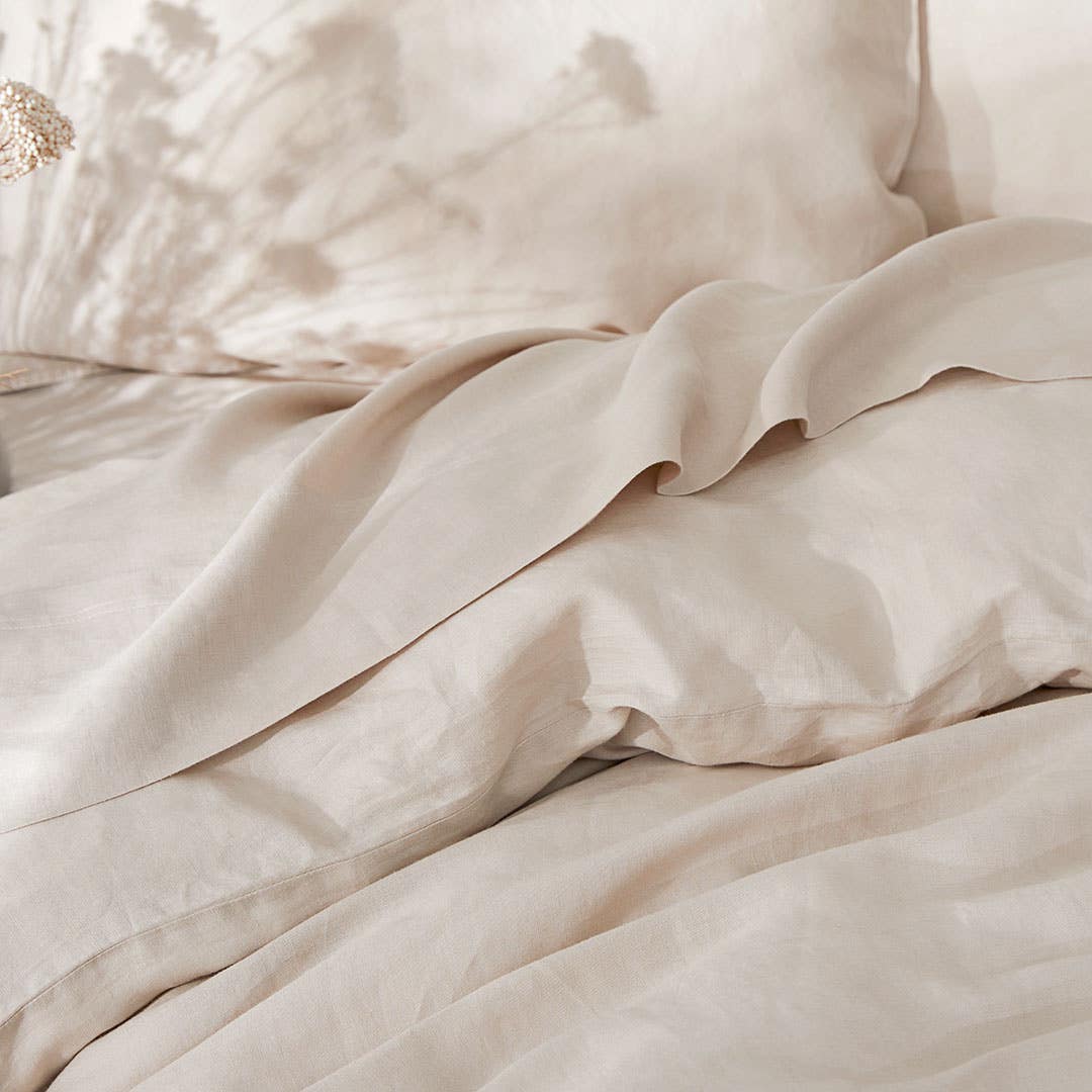 Milano Linen Quilt Cover - Oatmeal