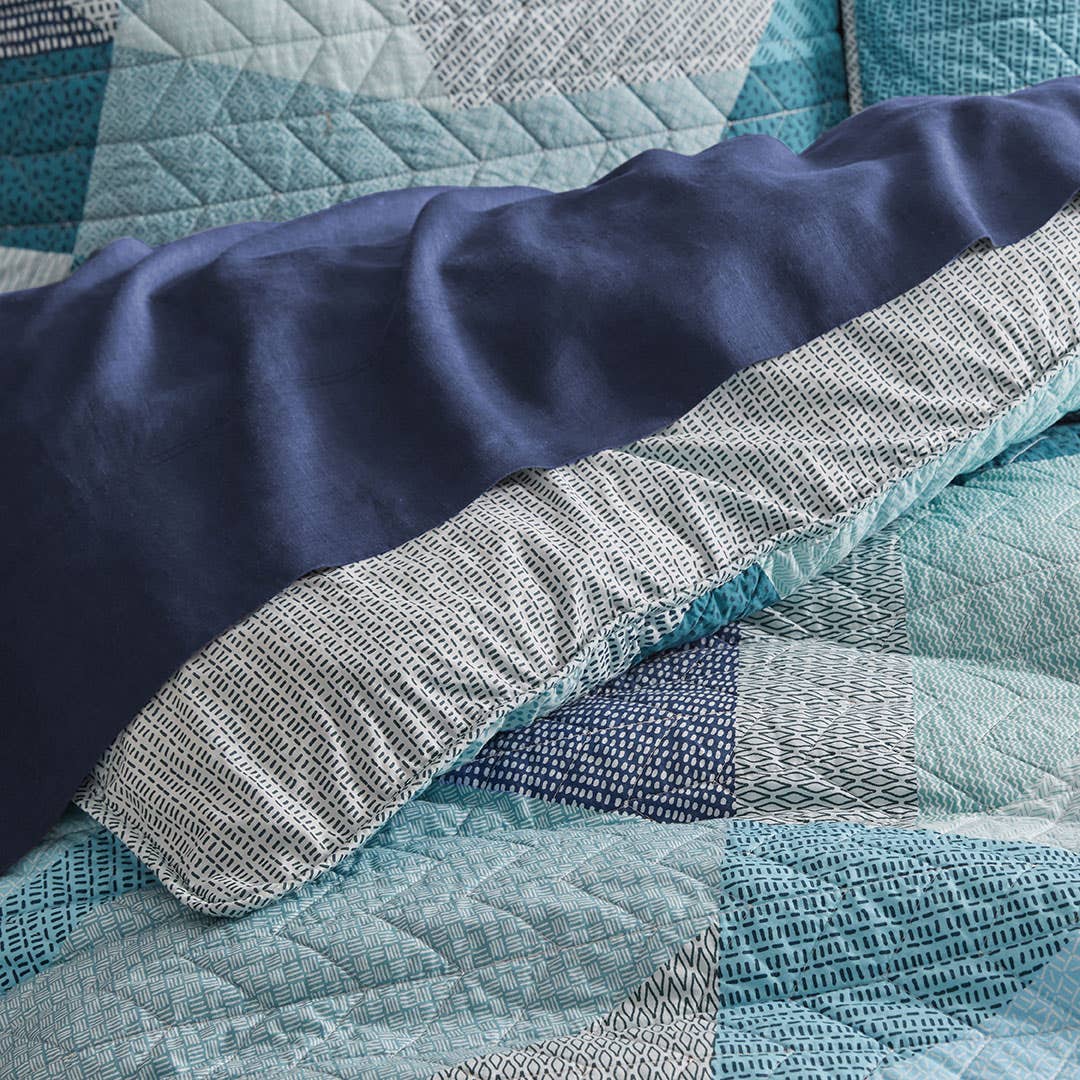 Takashi Quilt Cover - Blues