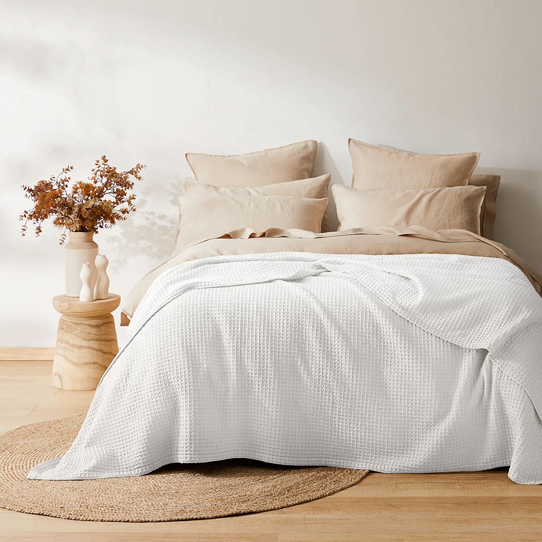 Sebastian Waffle Blanket - White