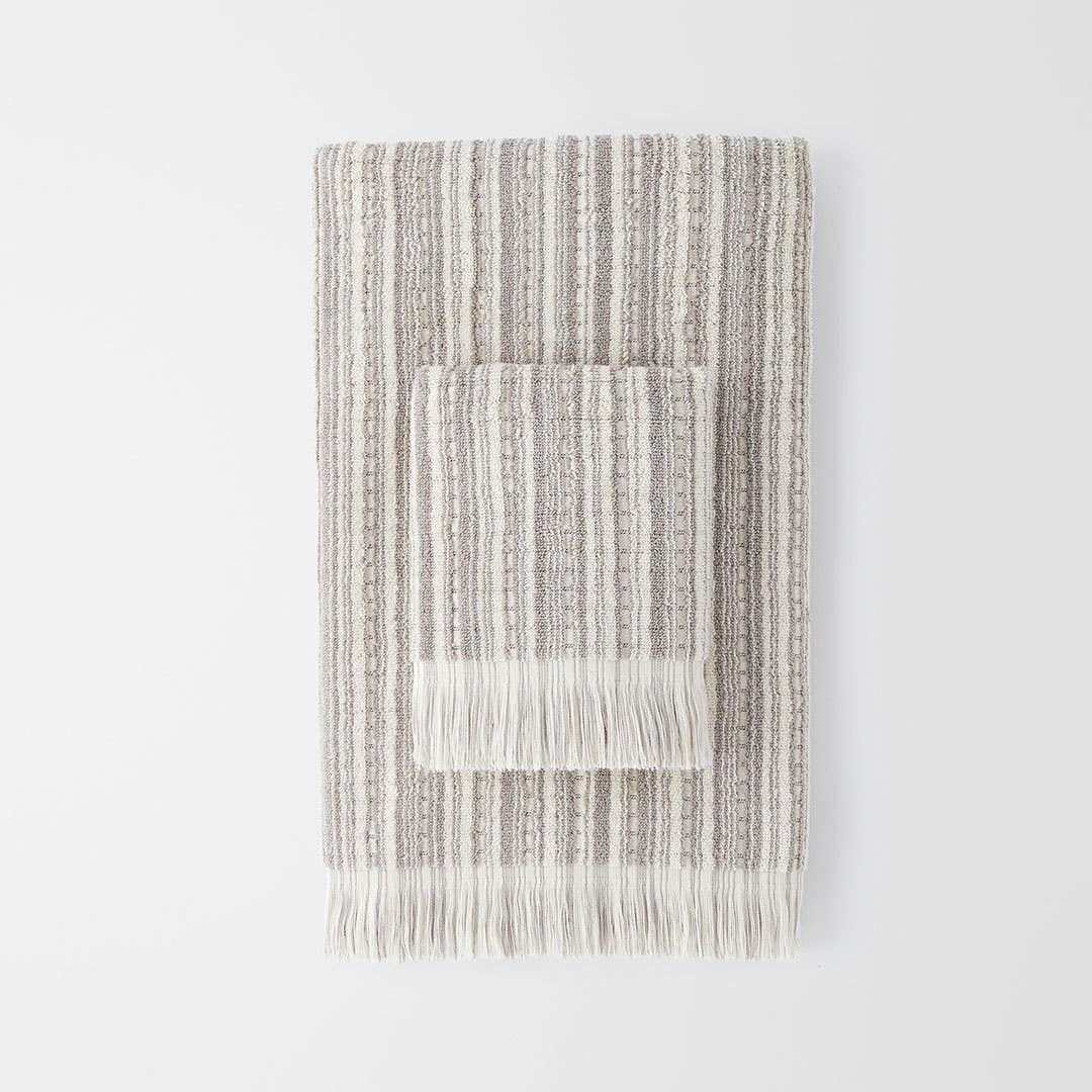 Eli Towel - Oat/Grey