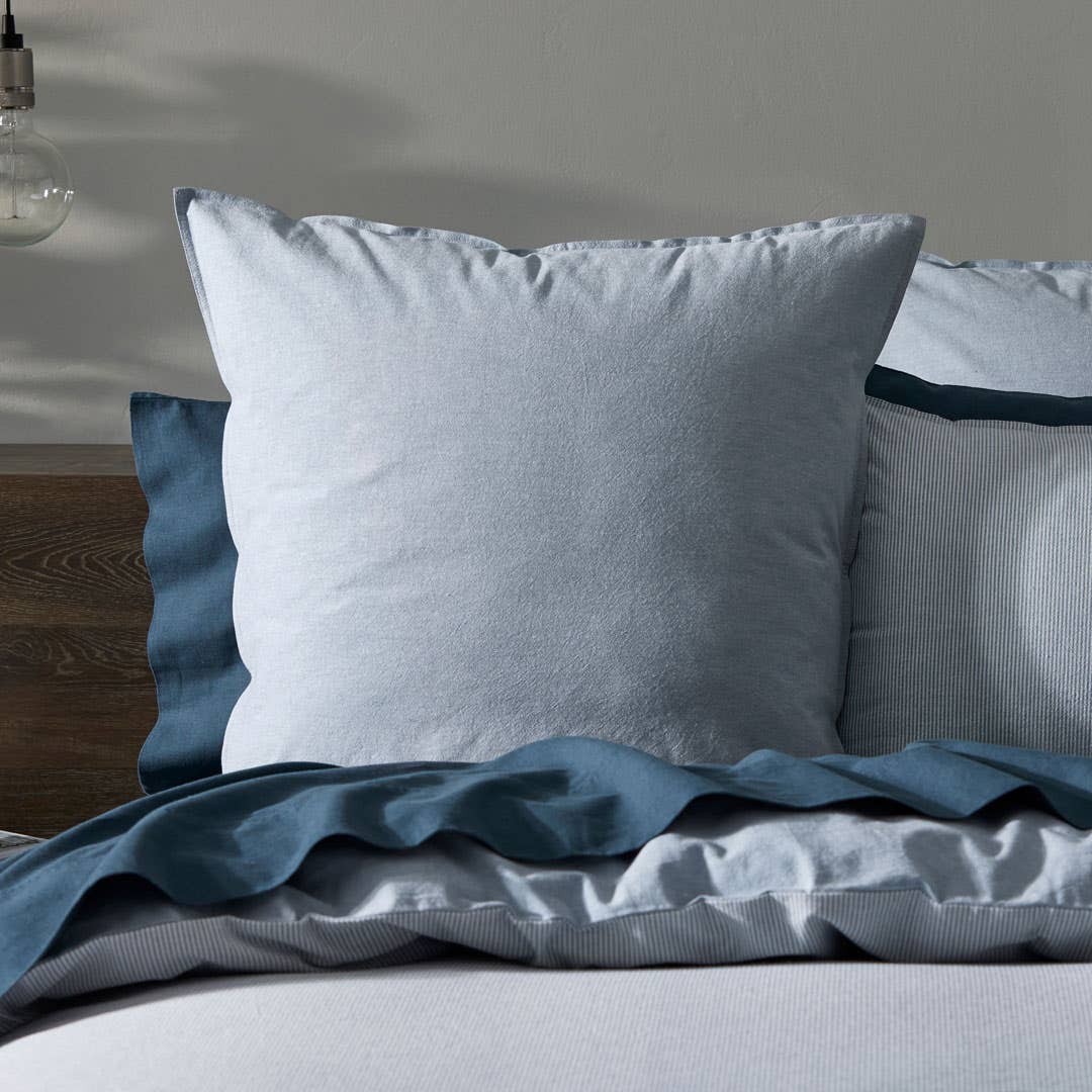 Hendry Quilt Cover - Smoke Blue