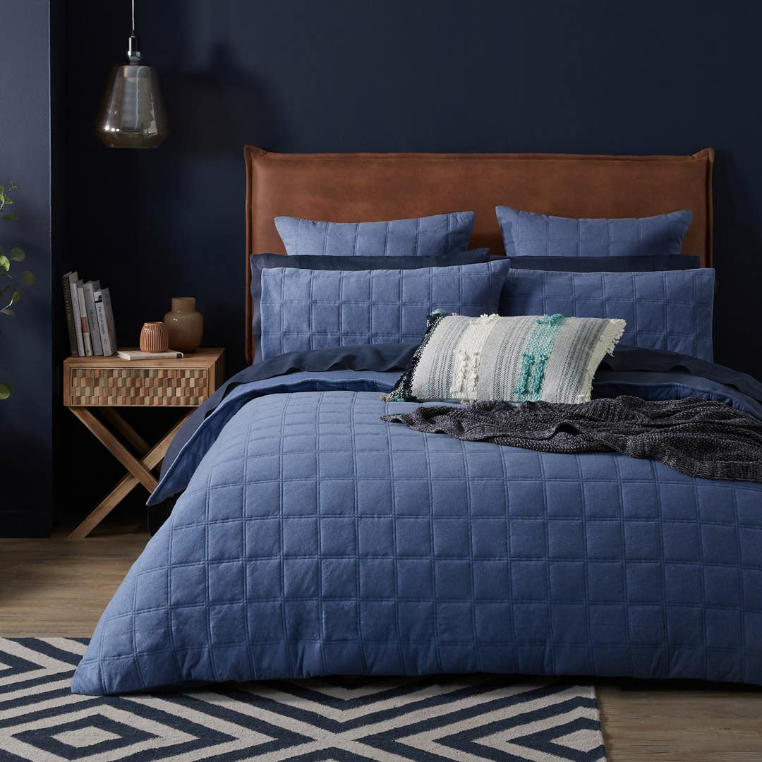 Madden Jersey Quilt Cover - Denim