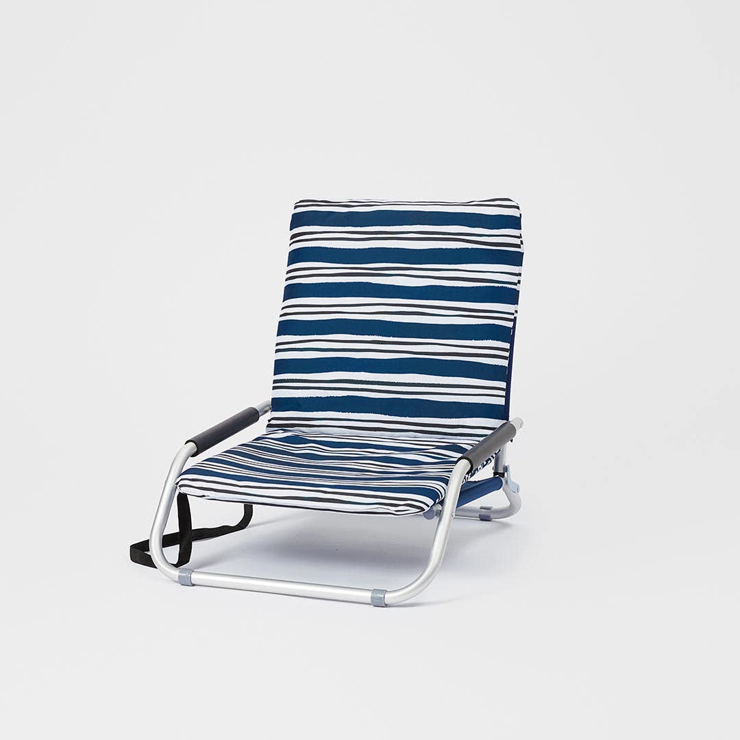 Siesta stripe Beach Chair With Padded Cover