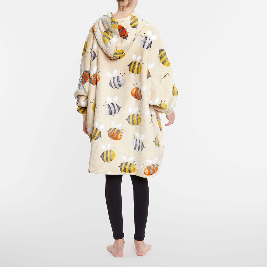 Bumble Bees Hooded Sherpa Blanket