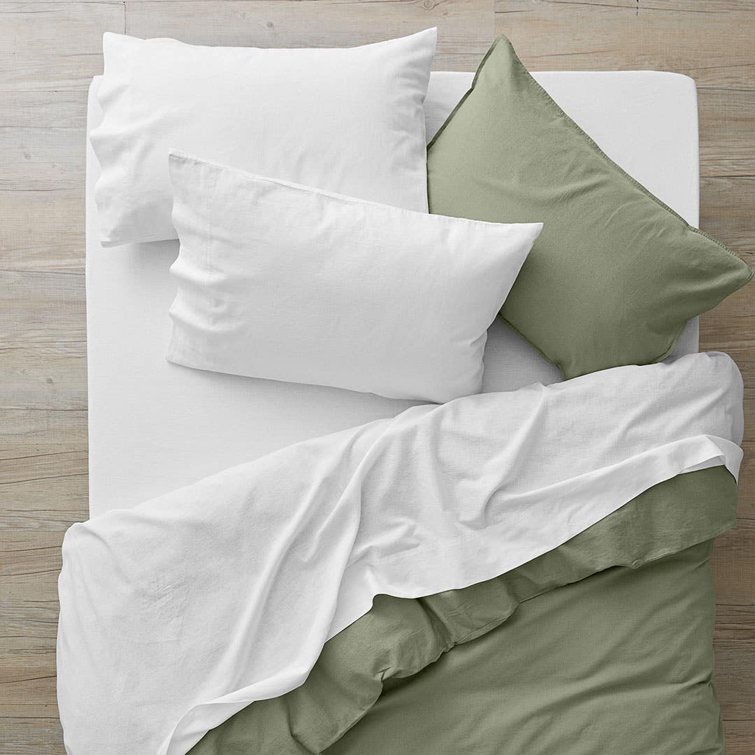 Olsen Linen/Cotton Sheet Set - White