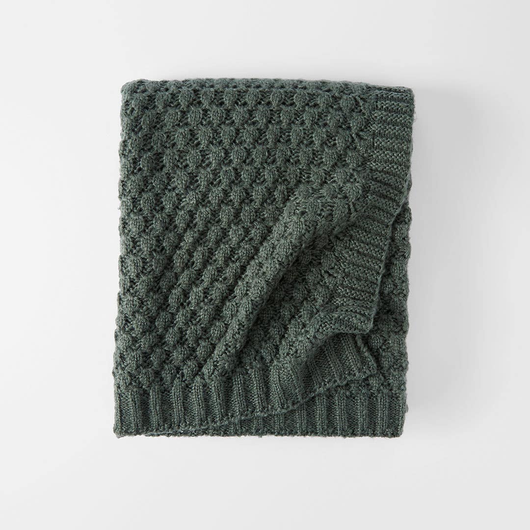 Bobble Knit Throw - Thyme