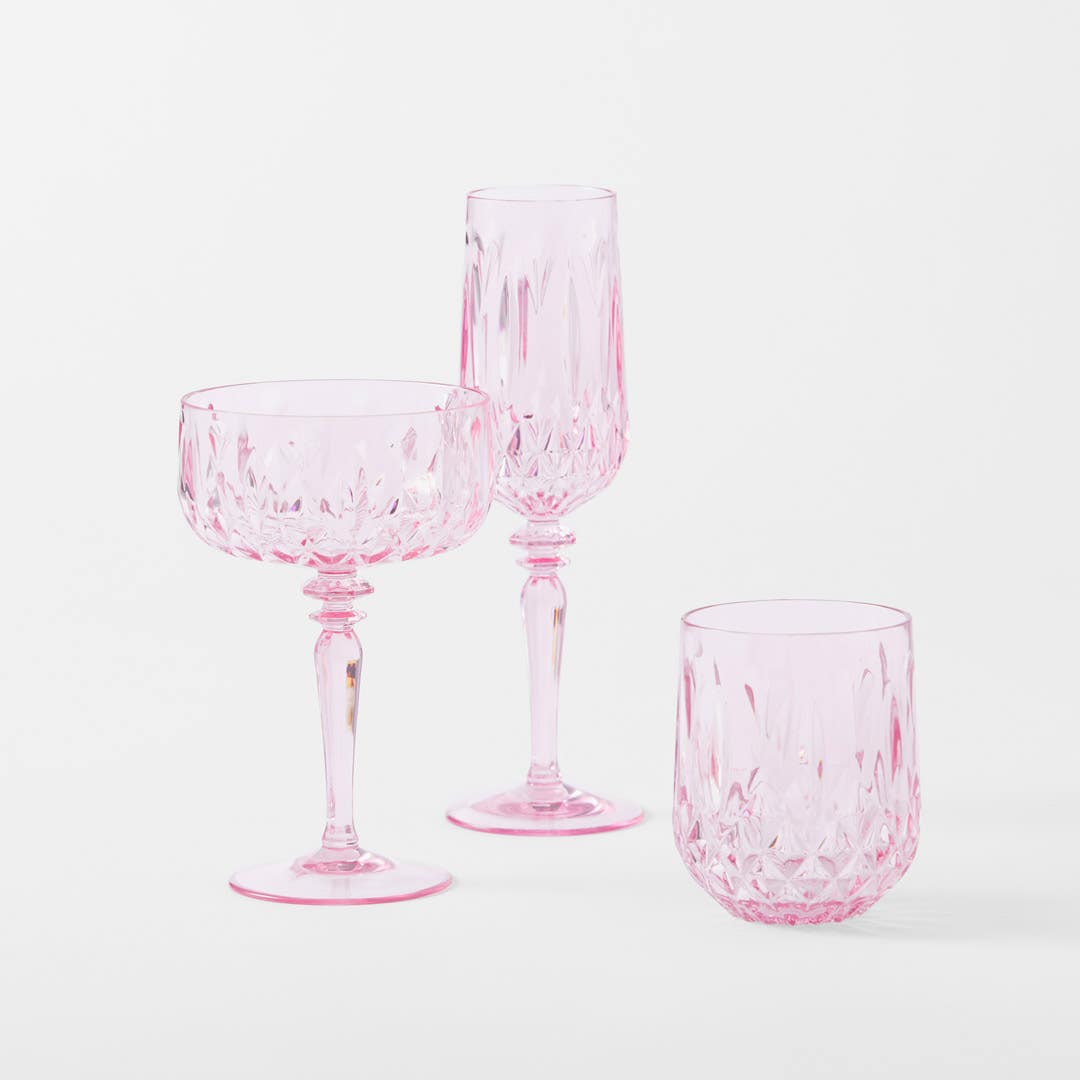 Crystal Look Champagne Flute - Pink