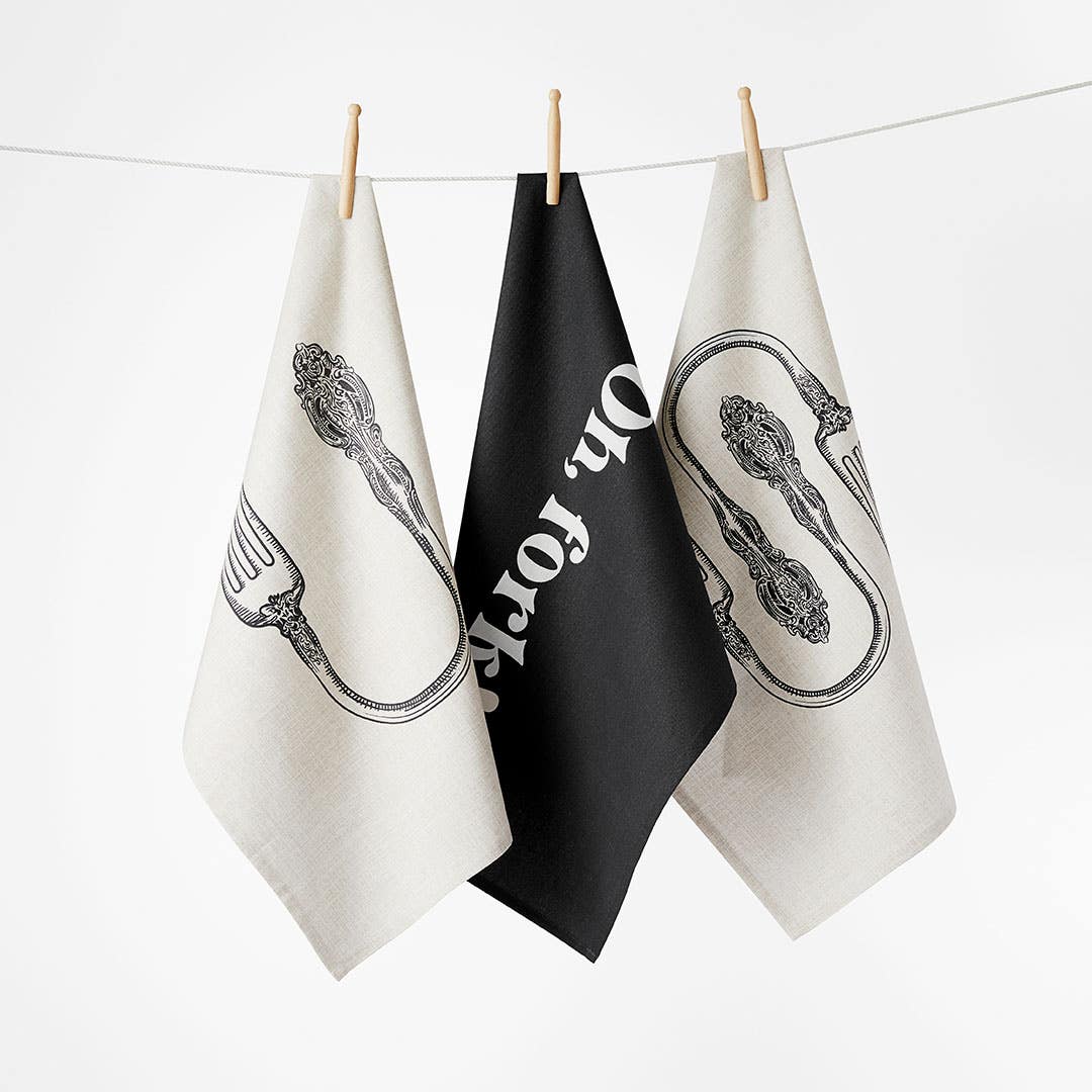 Oh Fork Tea Towel - Set Of 3